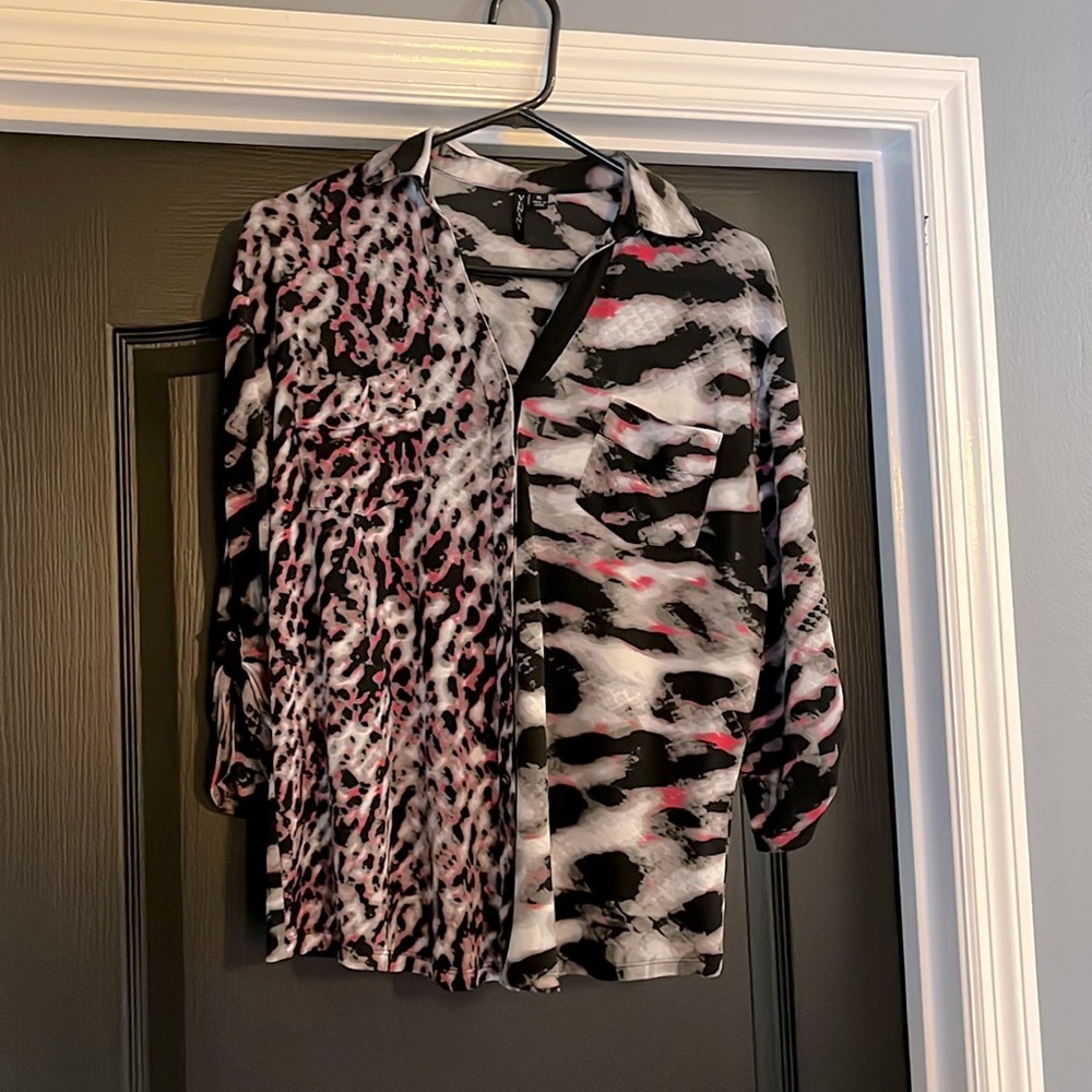 Women’s Venini Pink/Black blouse XL